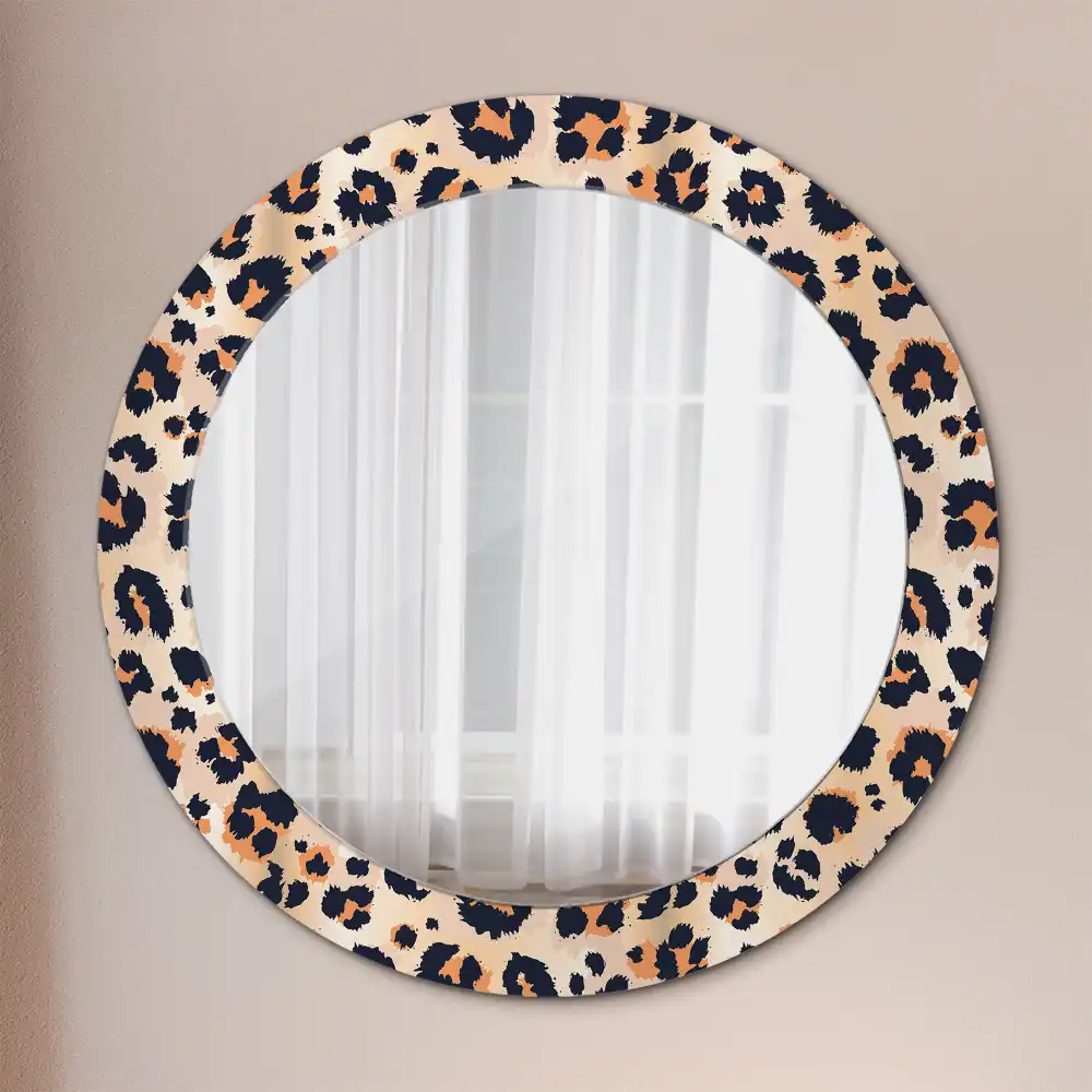 Miroir rond cadre avec impression motif à taches