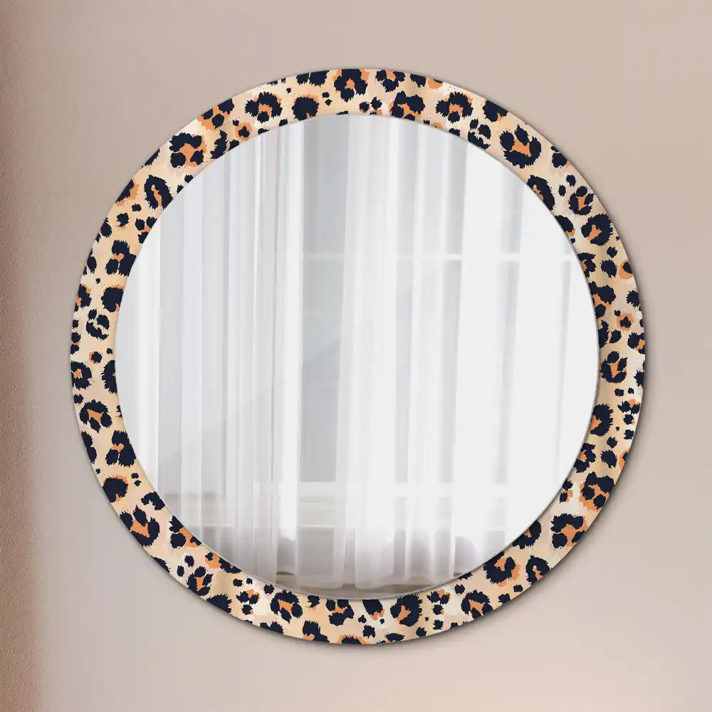 Miroir rond cadre avec impression motif à taches