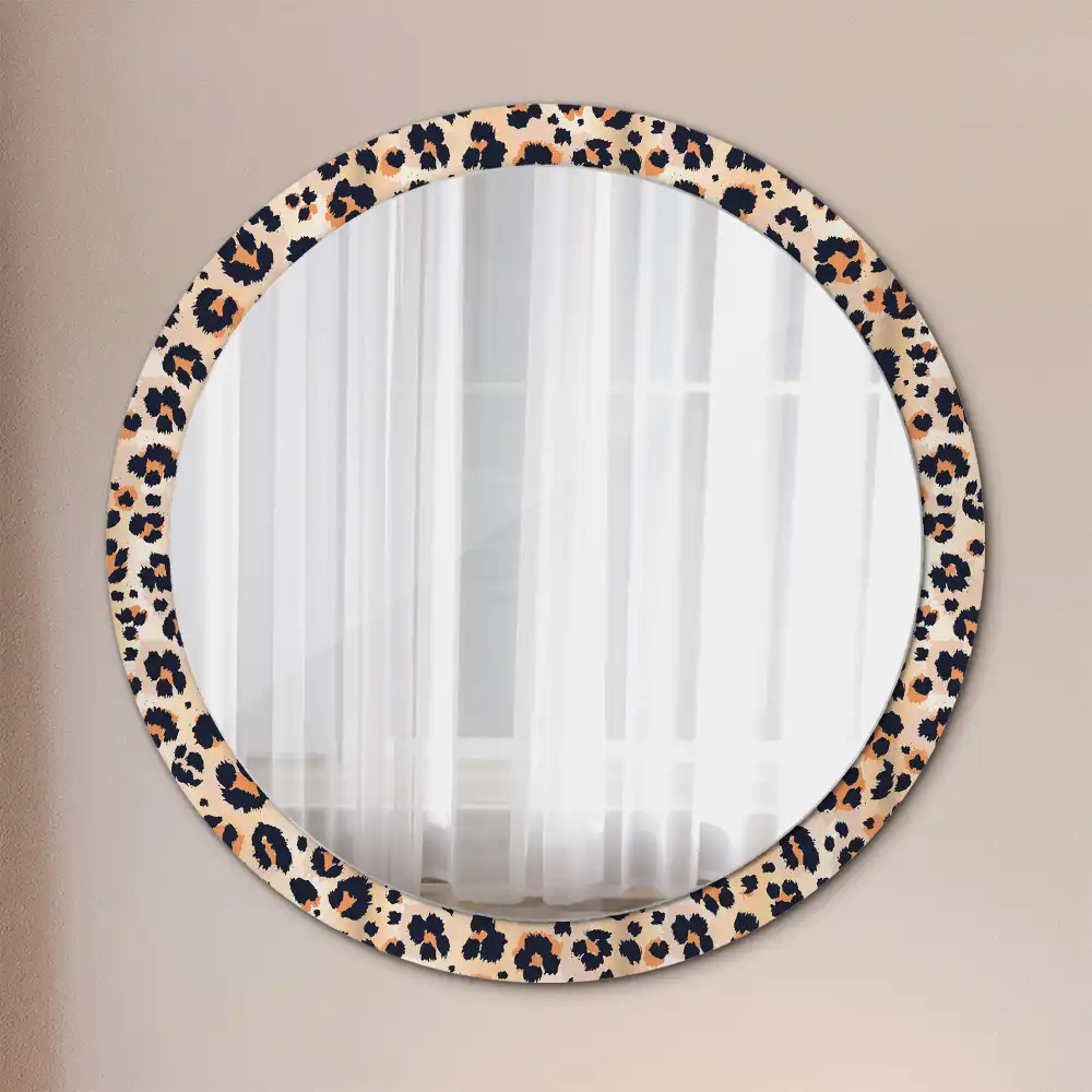 Miroir rond cadre avec impression motif à taches