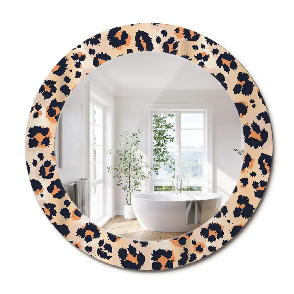 Miroir rond cadre avec impression motif à taches