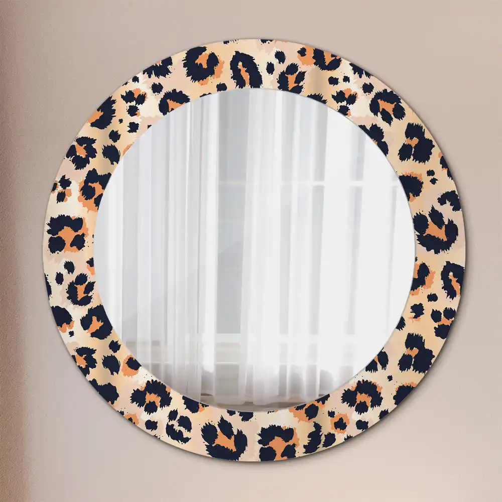 Miroir rond cadre avec impression motif à taches
