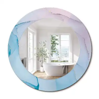 Miroir rond imprimé style marbré