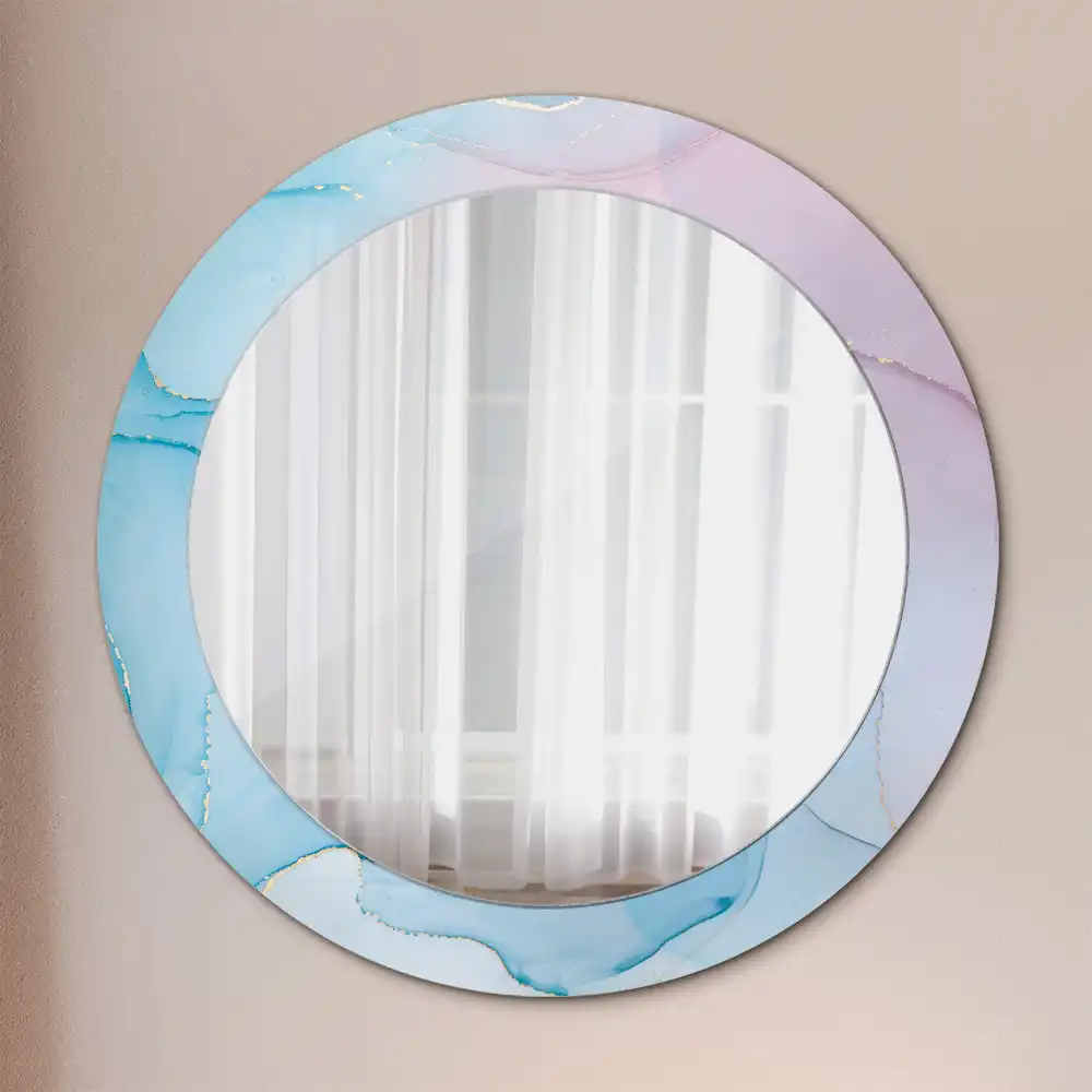 Miroir rond imprimé style marbré
