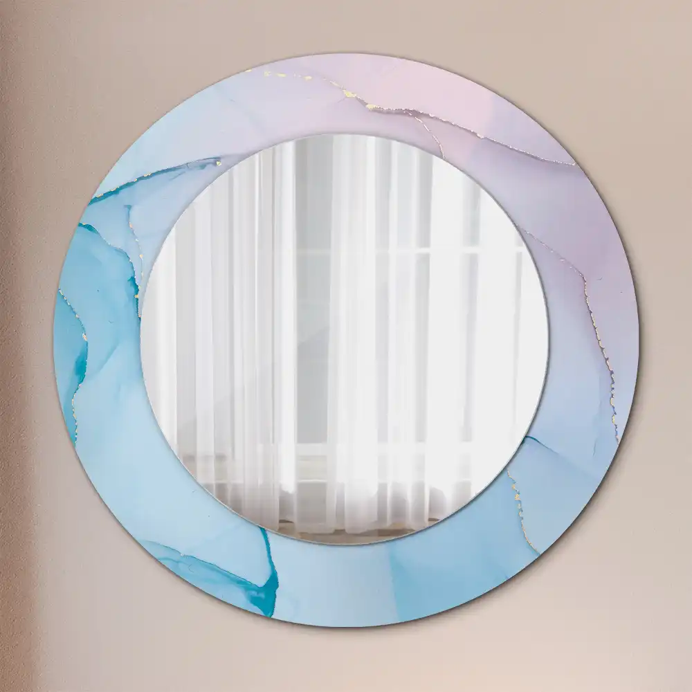 Miroir rond imprimé style marbré