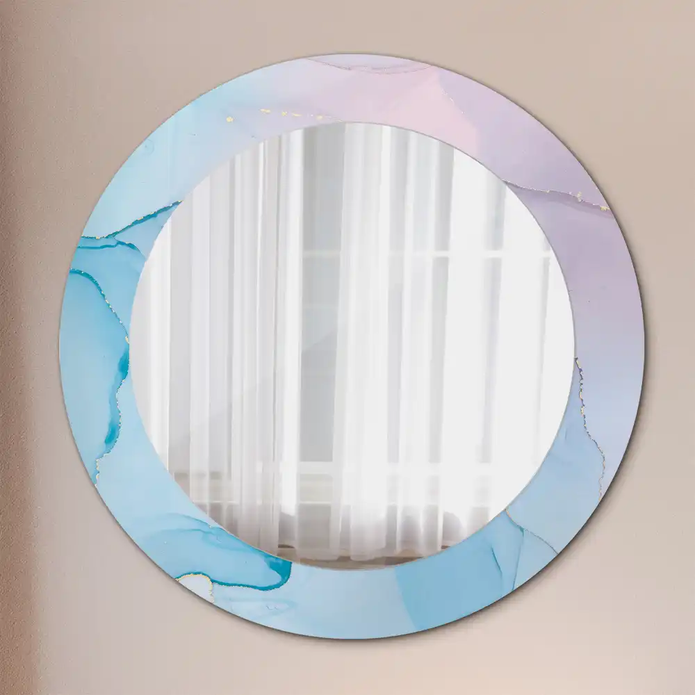 Miroir rond imprimé style marbré