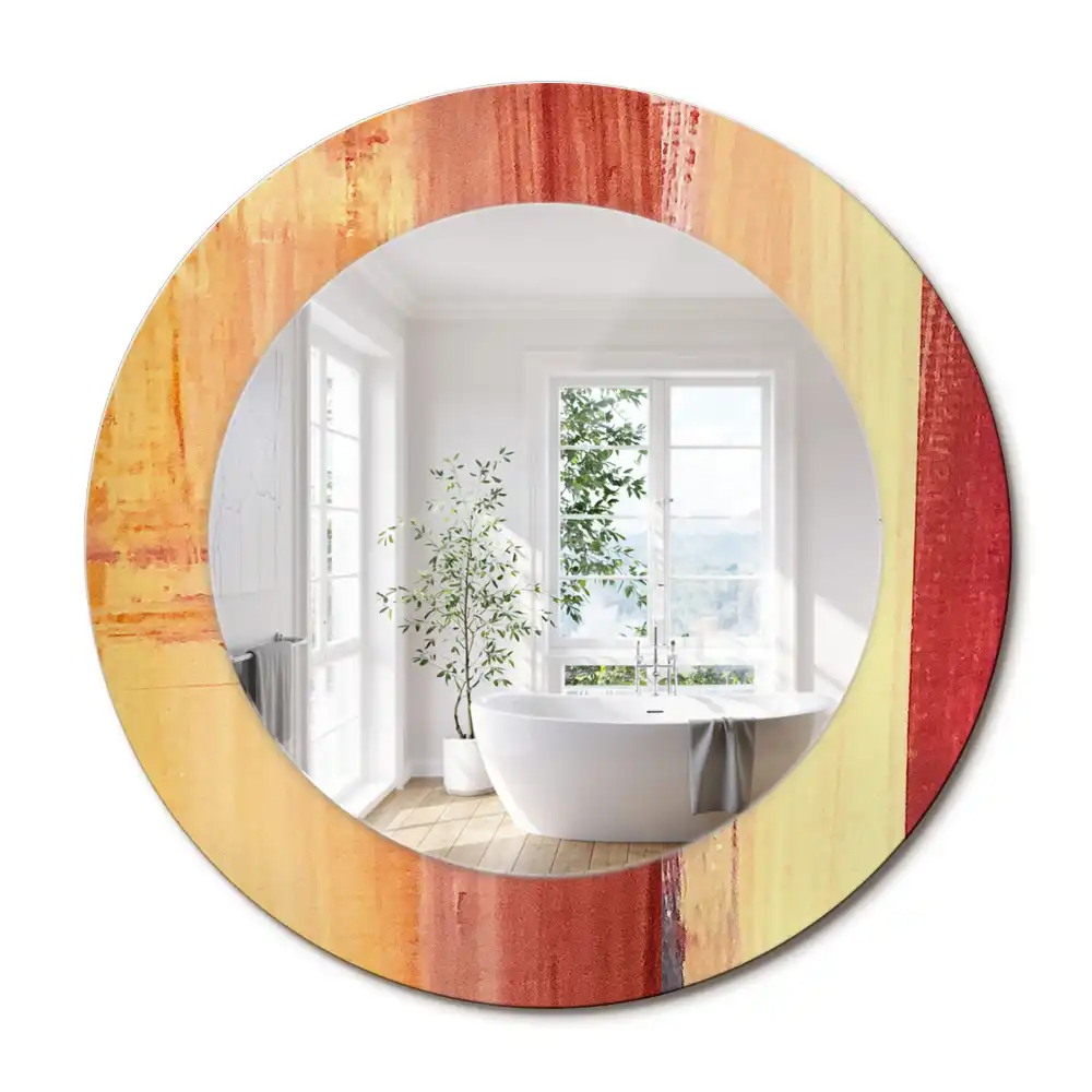 Miroir rond imprimé tableau abstrait