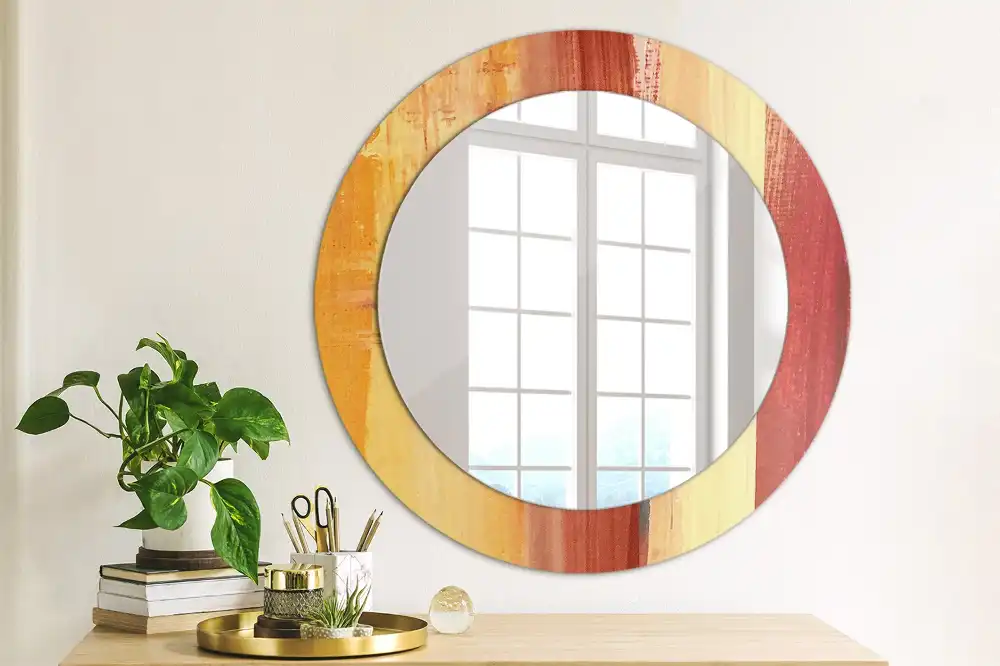 Miroir rond imprimé tableau abstrait