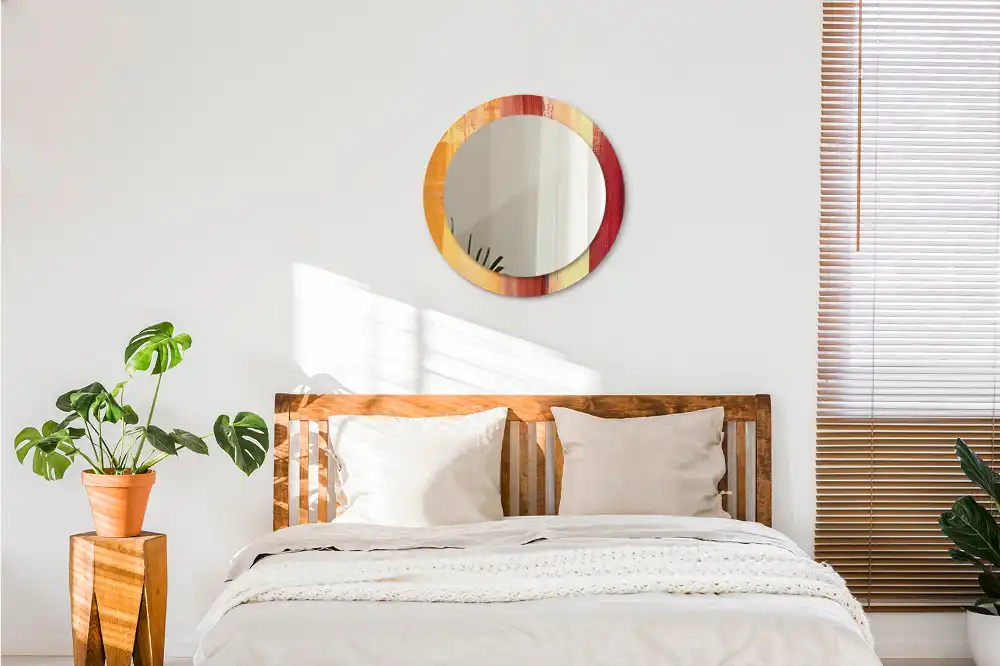 Miroir rond imprimé tableau abstrait