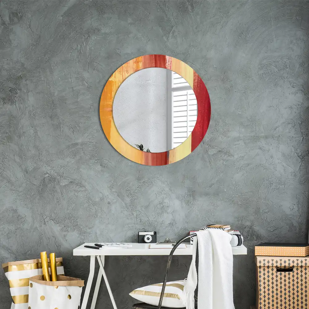 Miroir rond imprimé tableau abstrait