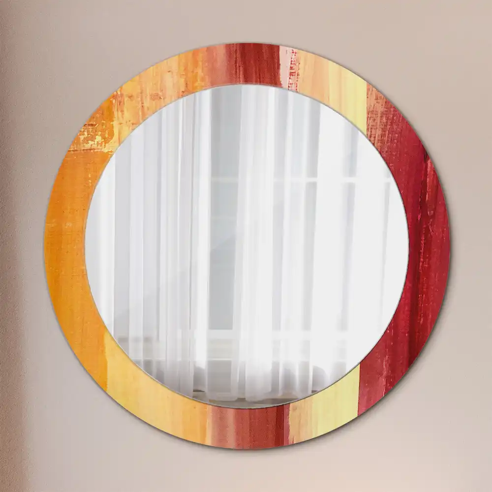 Miroir rond imprimé tableau abstrait