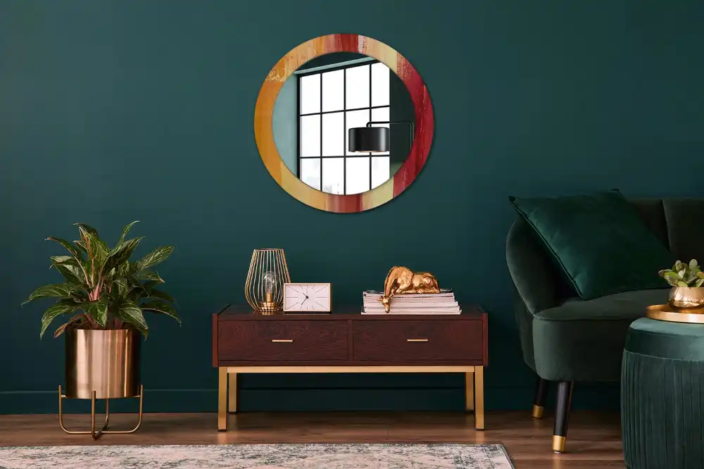 Miroir rond imprimé tableau abstrait