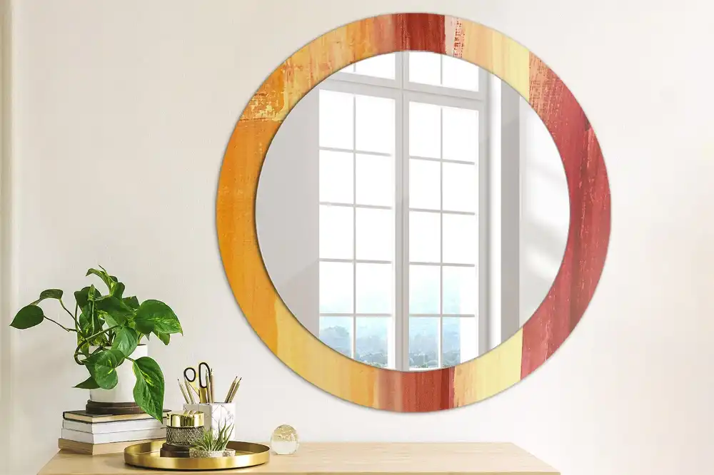 Miroir rond imprimé tableau abstrait
