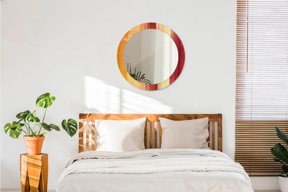 Miroir rond imprimé tableau abstrait