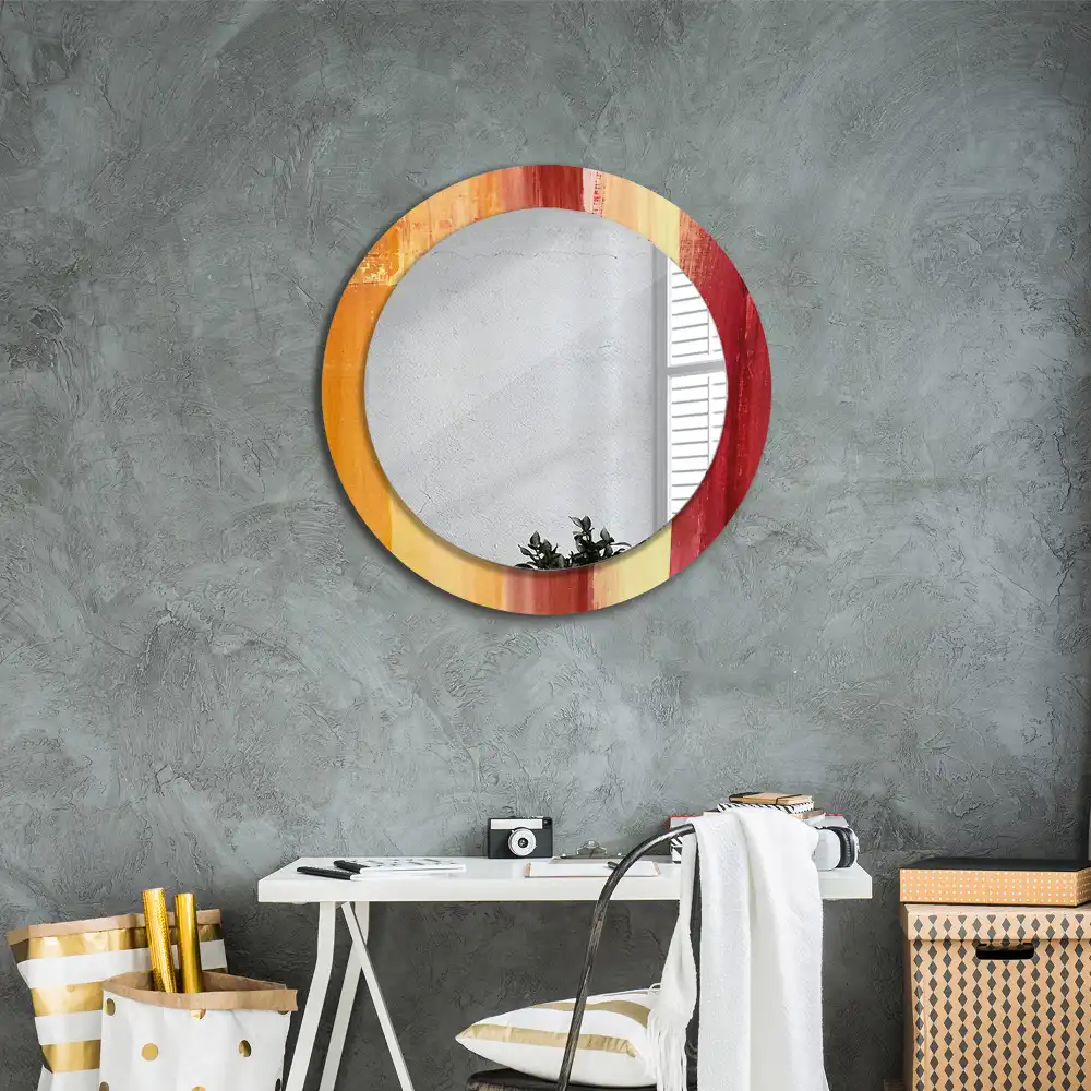 Miroir rond imprimé tableau abstrait