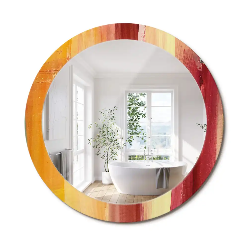 Miroir rond imprimé tableau abstrait