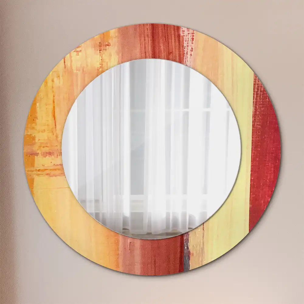Miroir rond imprimé tableau abstrait