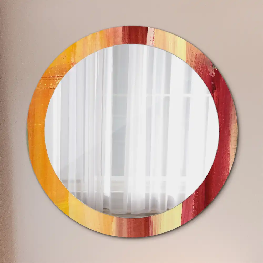 Miroir rond imprimé tableau abstrait