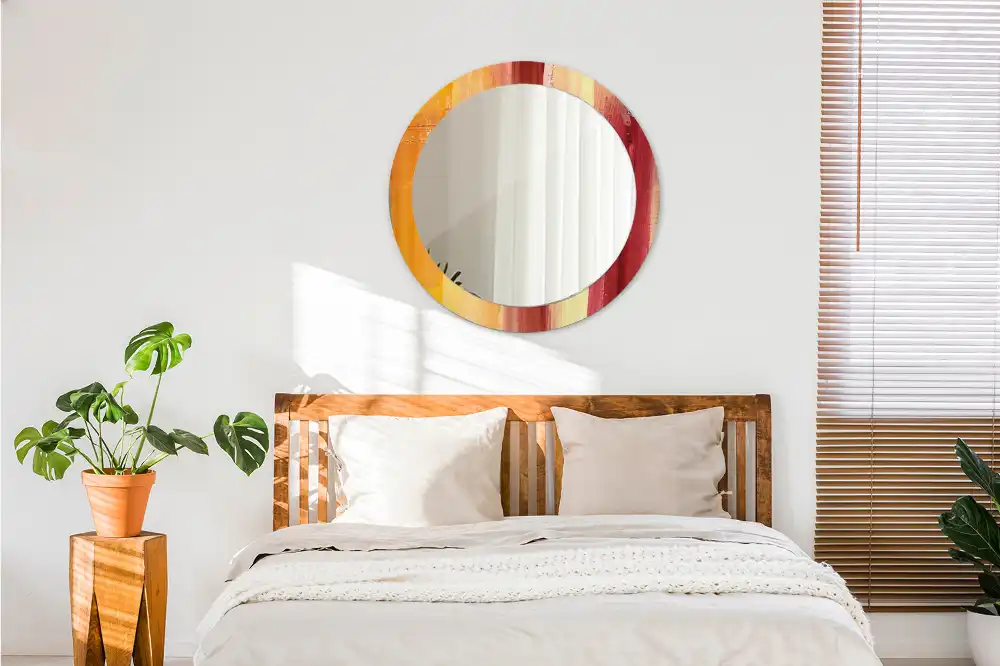 Miroir rond imprimé tableau abstrait