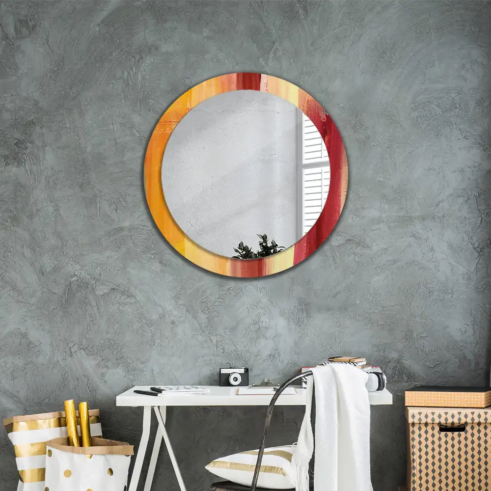 Miroir rond imprimé tableau abstrait