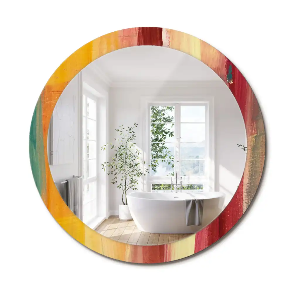Miroir rond imprimé tableau abstrait