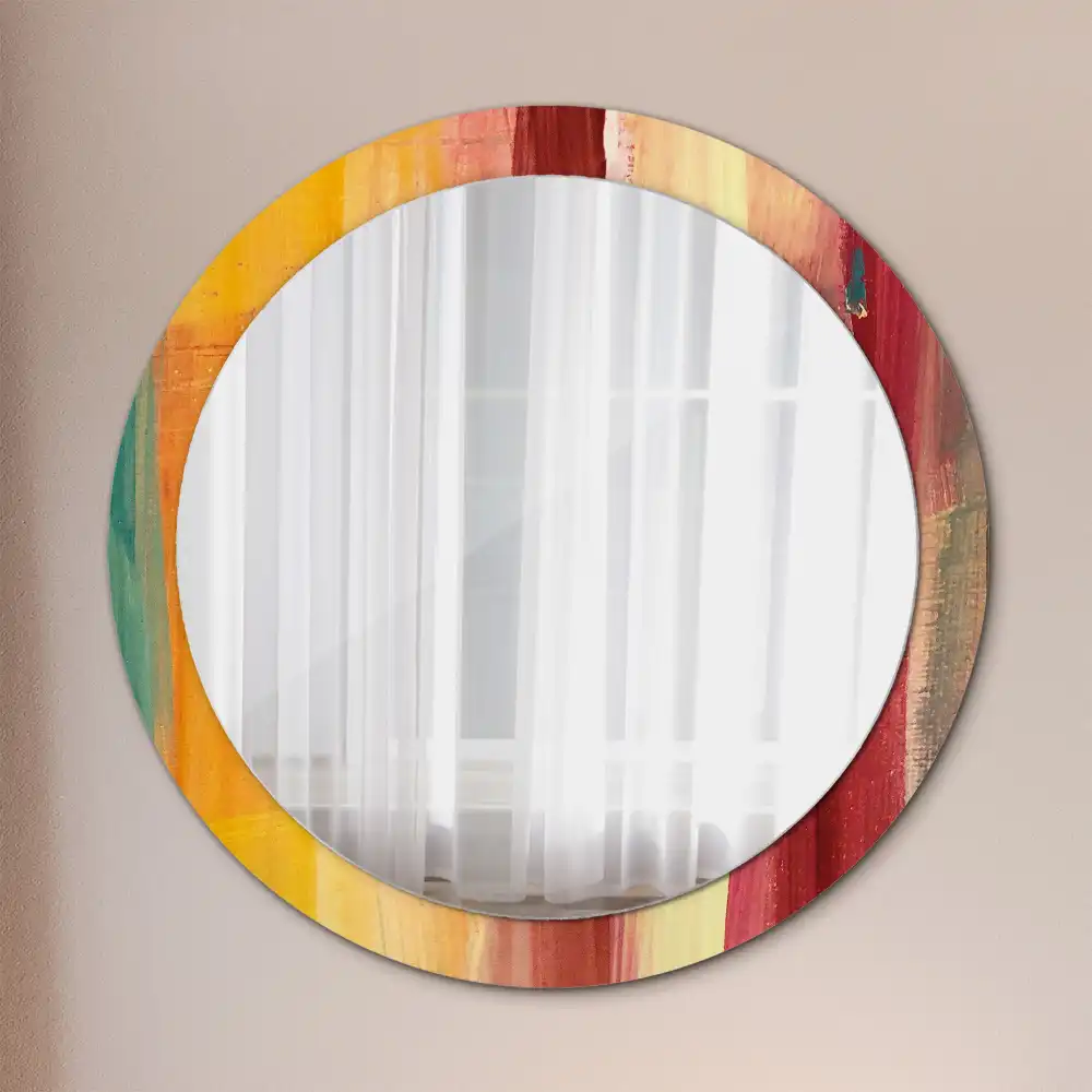 Miroir rond imprimé tableau abstrait