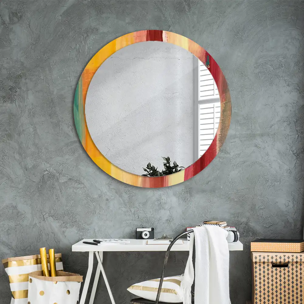 Miroir rond imprimé tableau abstrait