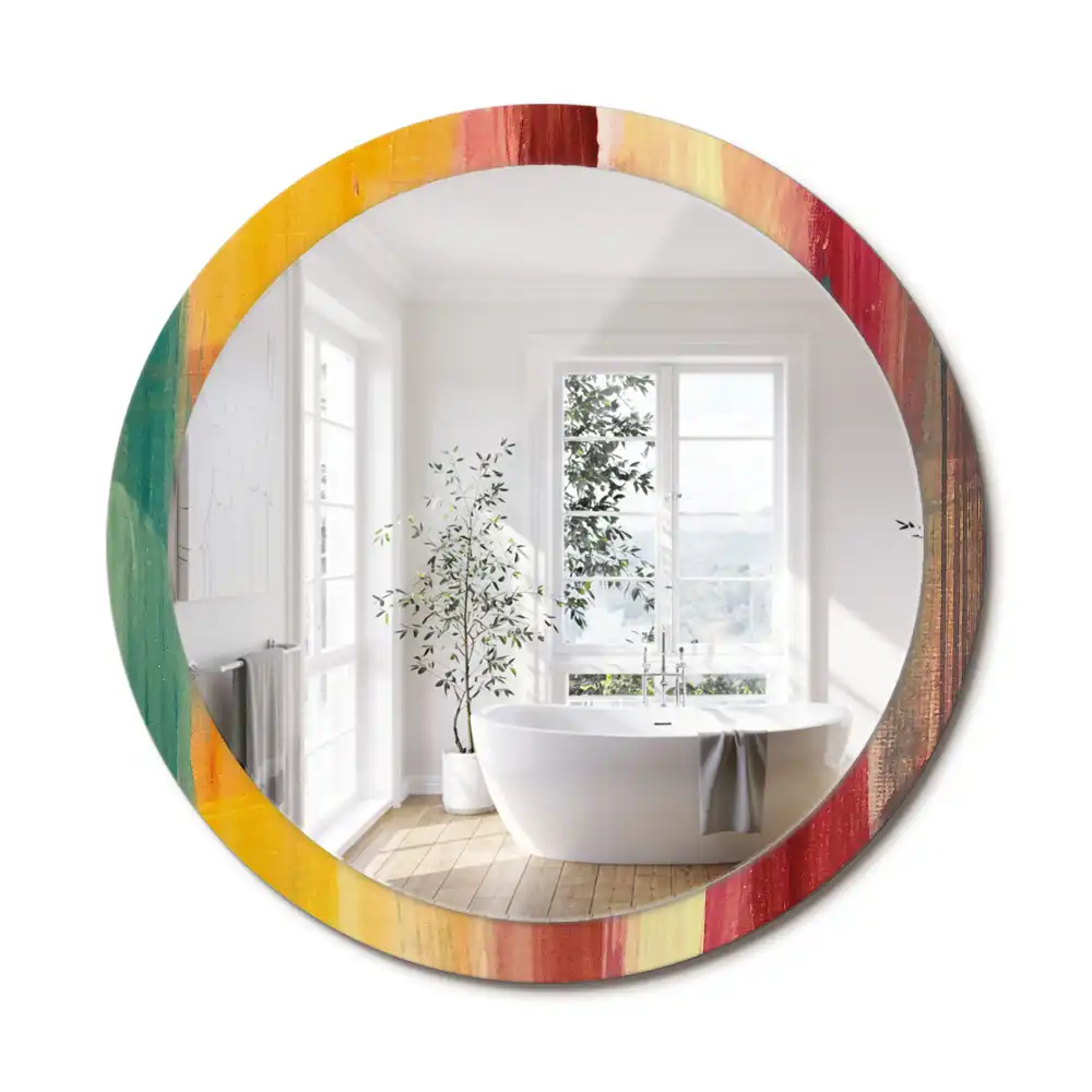 Miroir rond imprimé tableau abstrait