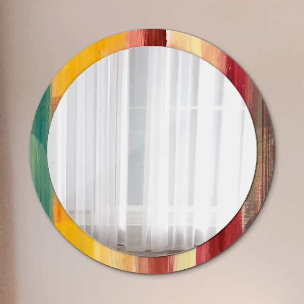 Miroir rond imprimé tableau abstrait