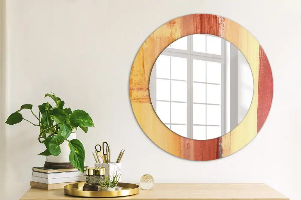 Miroir rond imprimé tableau abstrait