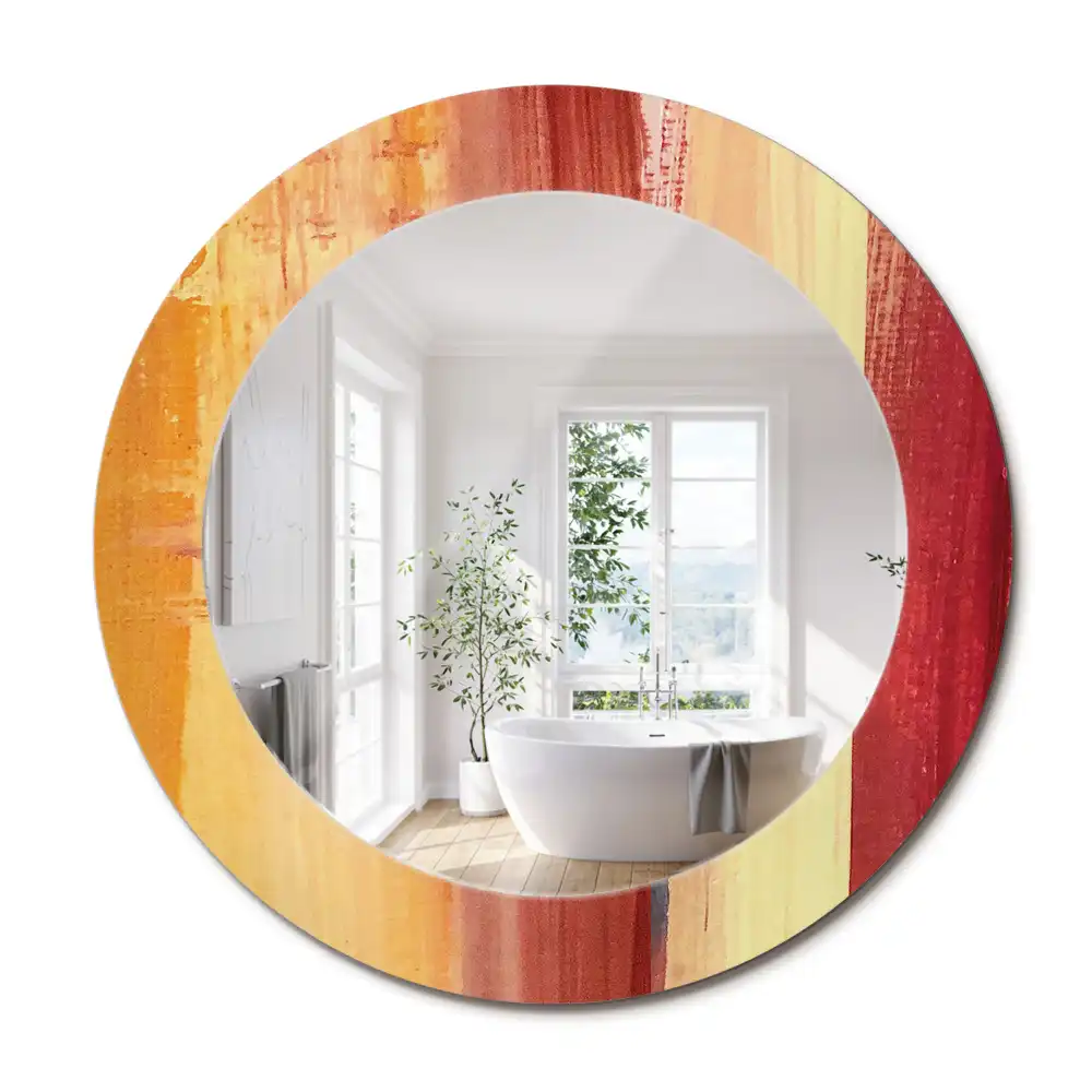 Miroir rond imprimé tableau abstrait