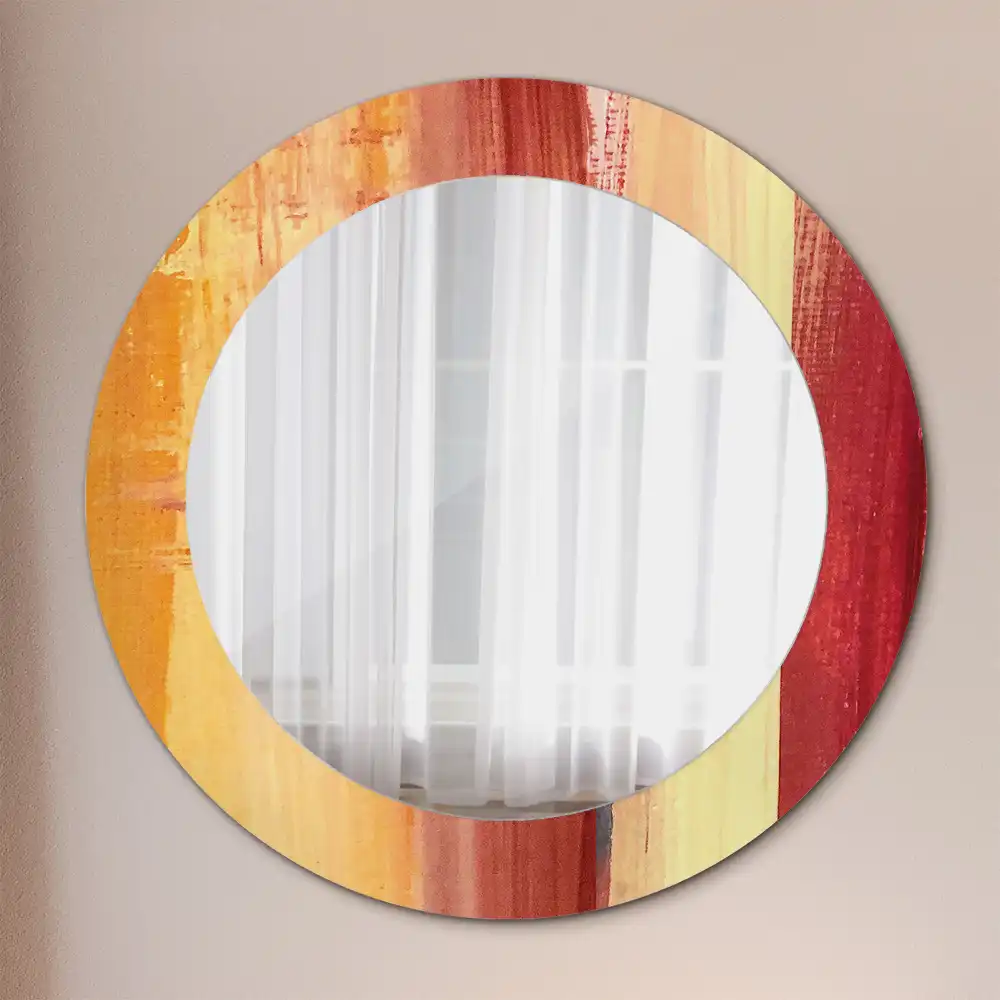 Miroir rond imprimé tableau abstrait