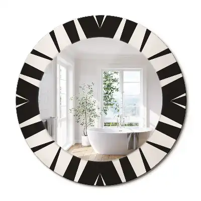 Miroir rond cadre avec impression géométrie abstraite