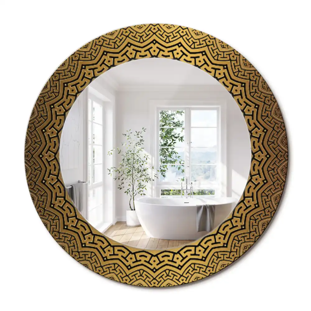 Miroir rond avec décoration ornement grec