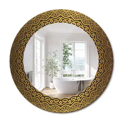 Miroir rond avec décoration ornement grec