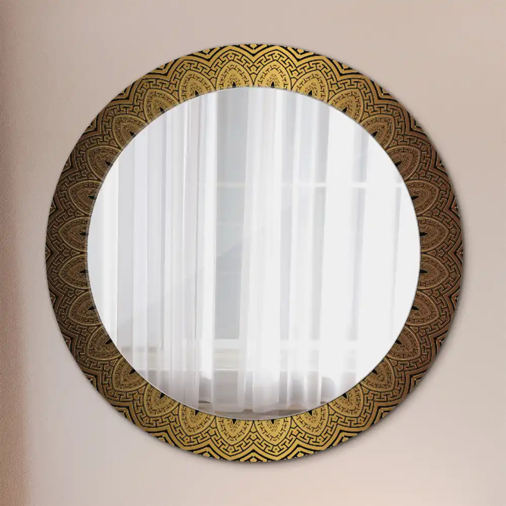 Miroir rond avec décoration ornement grec