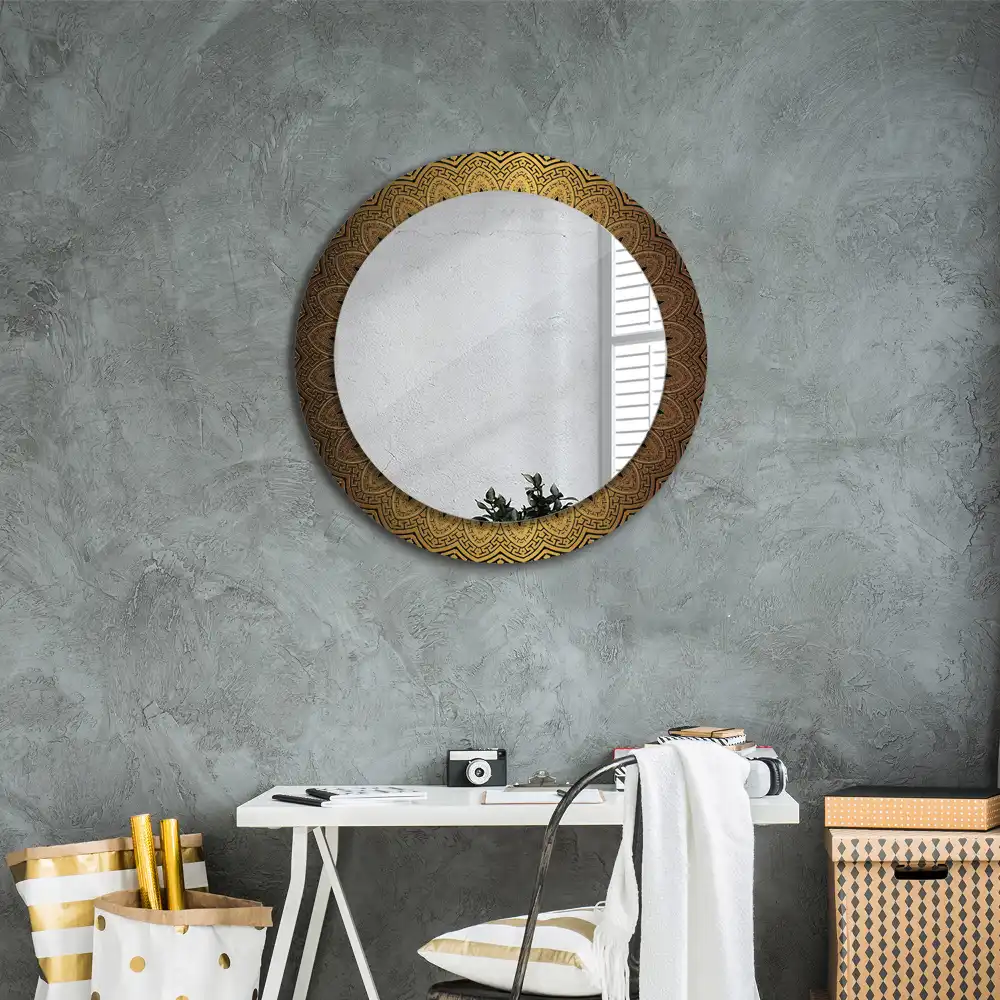 Miroir rond avec décoration ornement grec