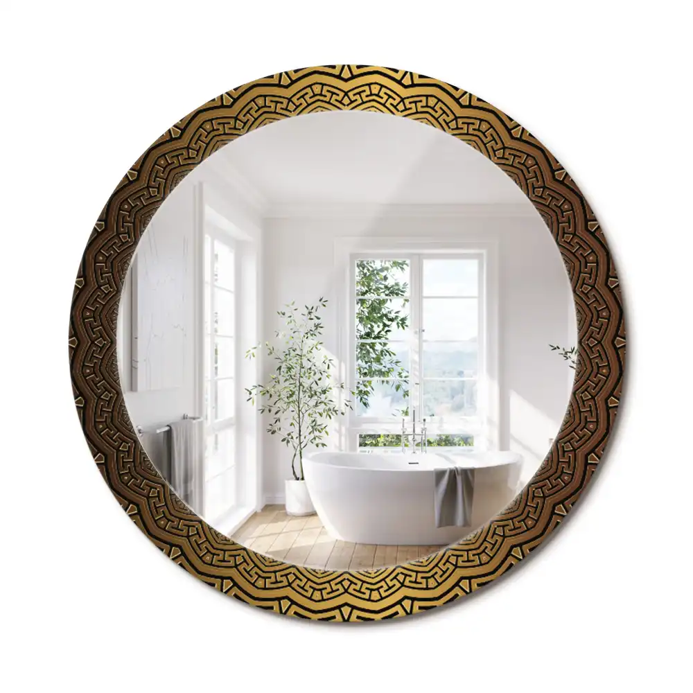 Miroir rond avec décoration ornement grec