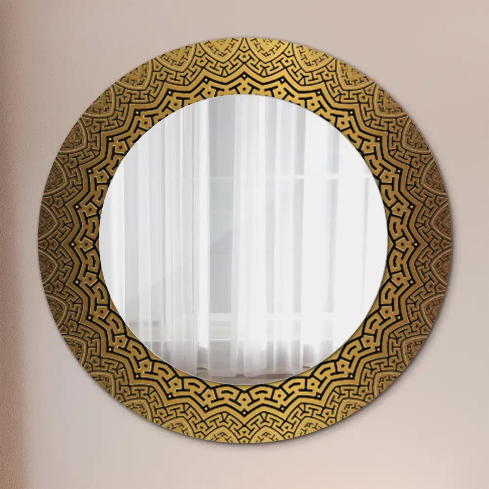 Miroir rond avec décoration ornement grec