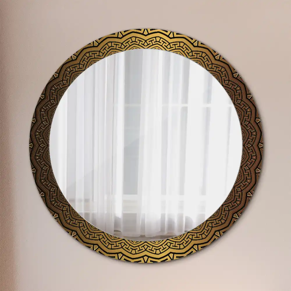 Miroir rond avec décoration ornement grec