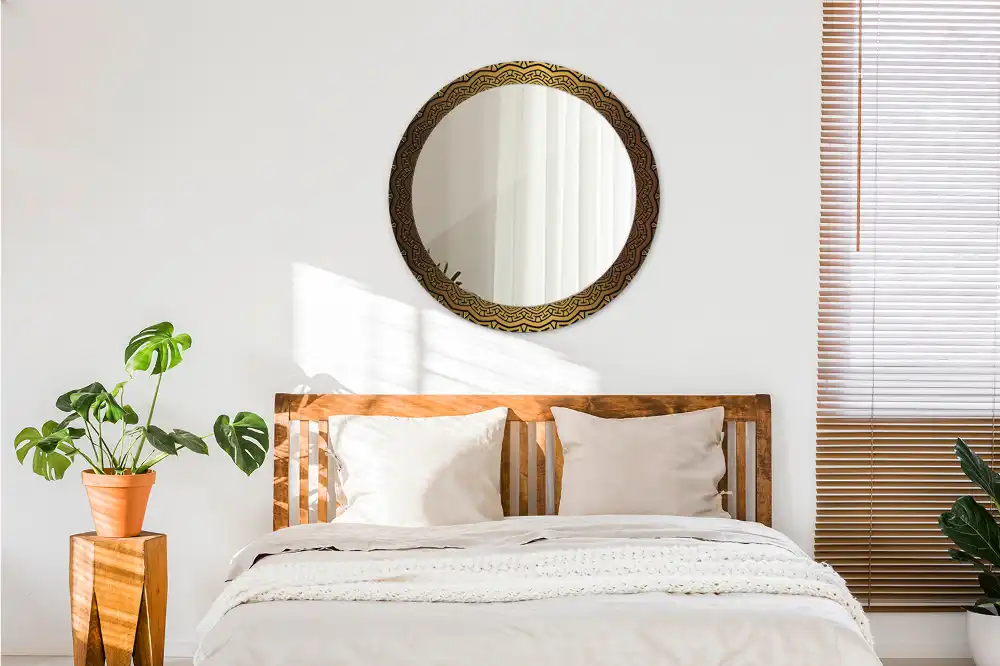 Miroir rond avec décoration ornement grec