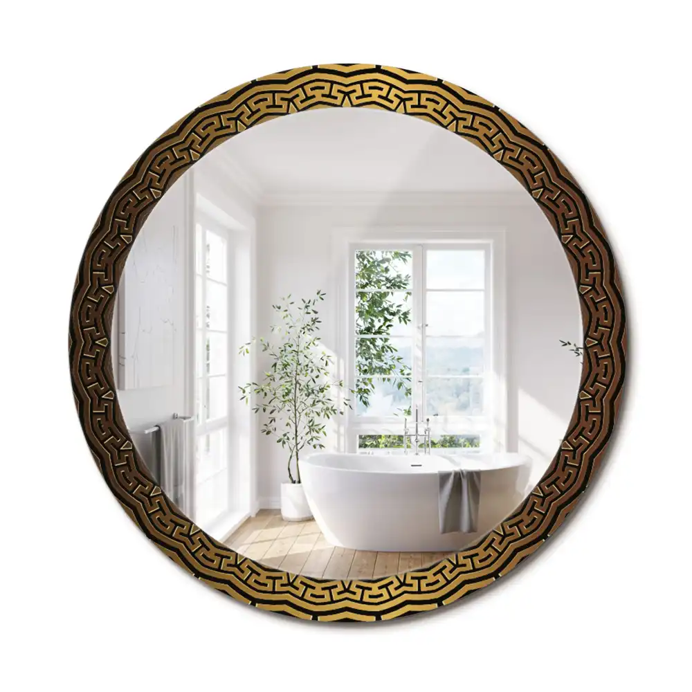 Miroir rond avec décoration ornement grec