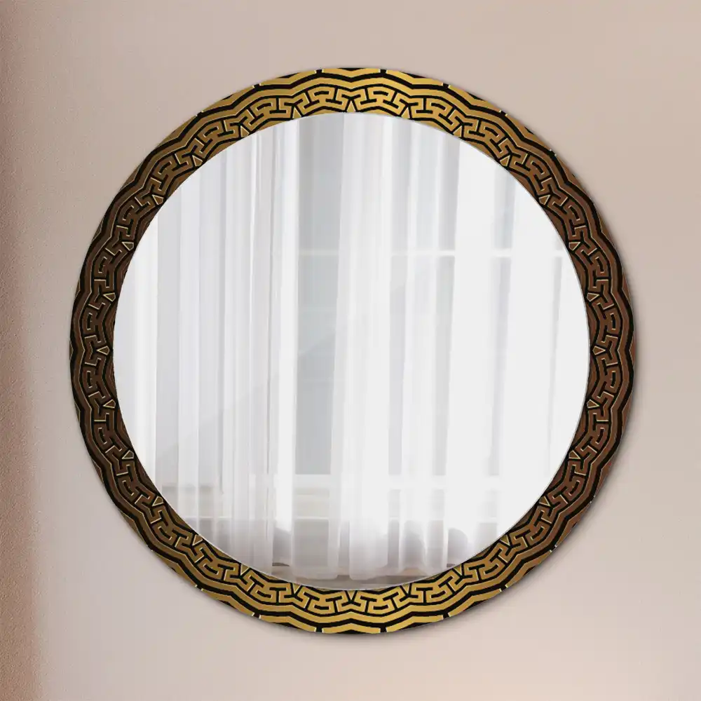 Miroir rond avec décoration ornement grec