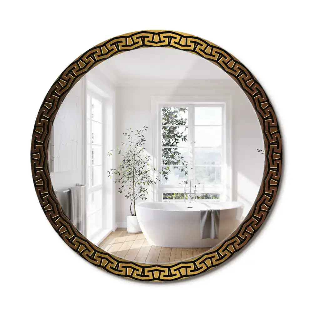 Miroir rond avec décoration ornement grec