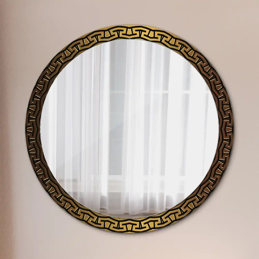 Miroir rond avec décoration ornement grec