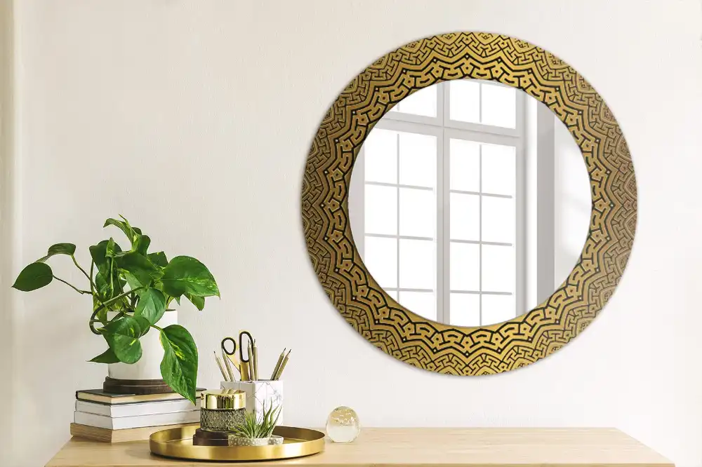 Miroir rond avec décoration ornement grec