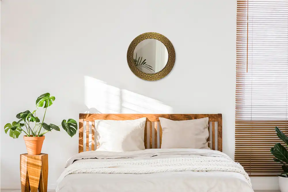 Miroir rond avec décoration ornement grec