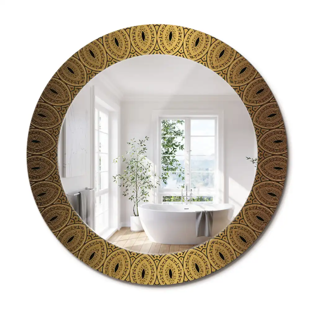 Miroir rond avec décoration ornement grec