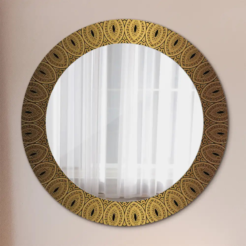Miroir rond avec décoration ornement grec