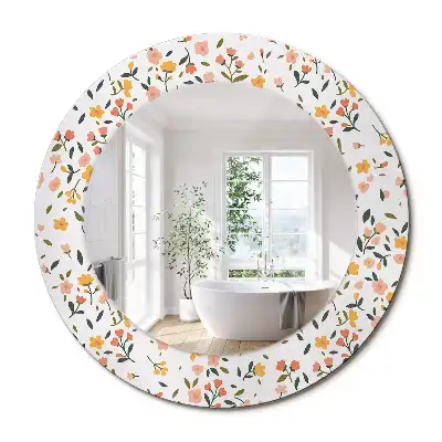 Miroir rond imprimé petites fleurs
