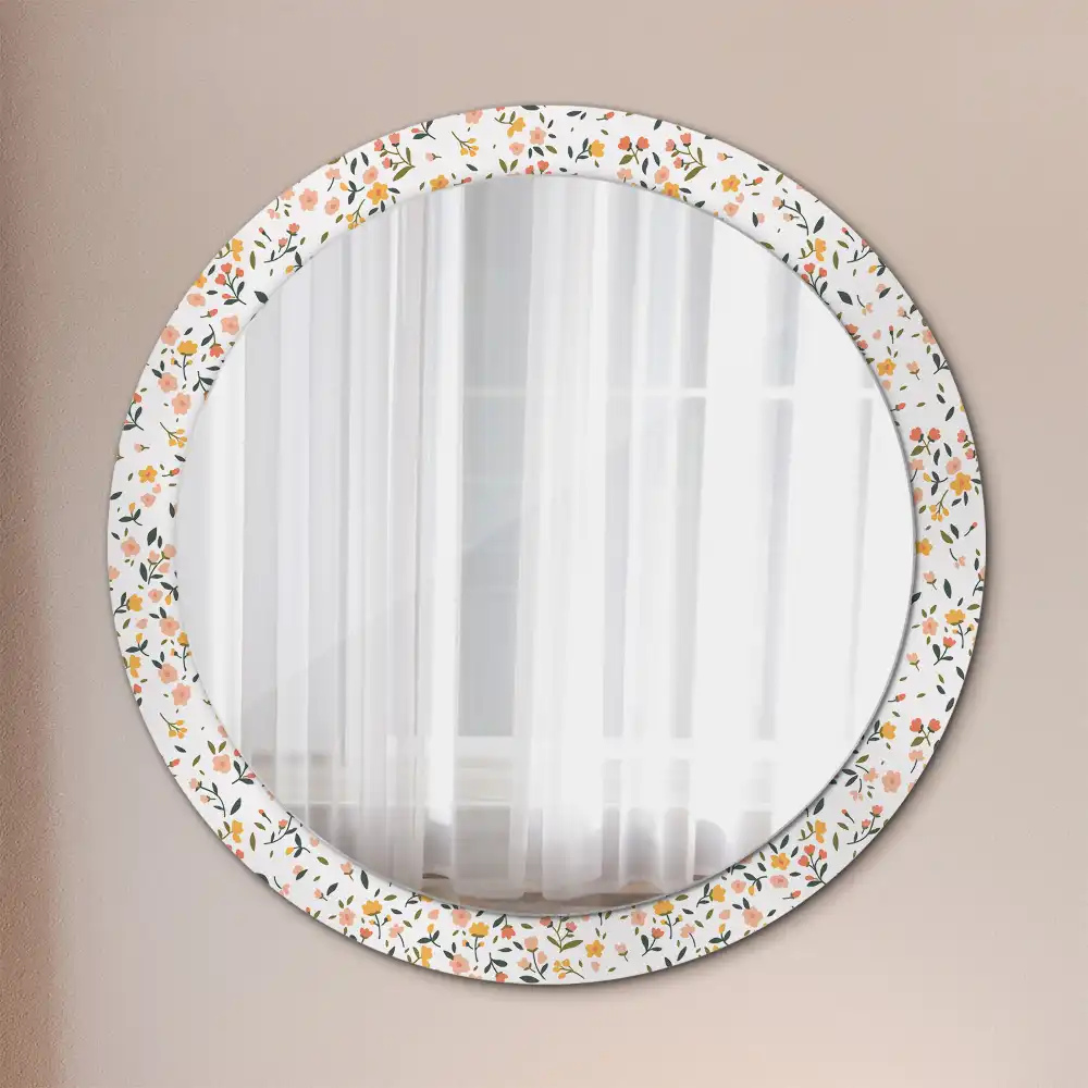 Miroir rond imprimé petites fleurs